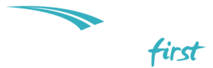 Logo DLT First blanc et bleu